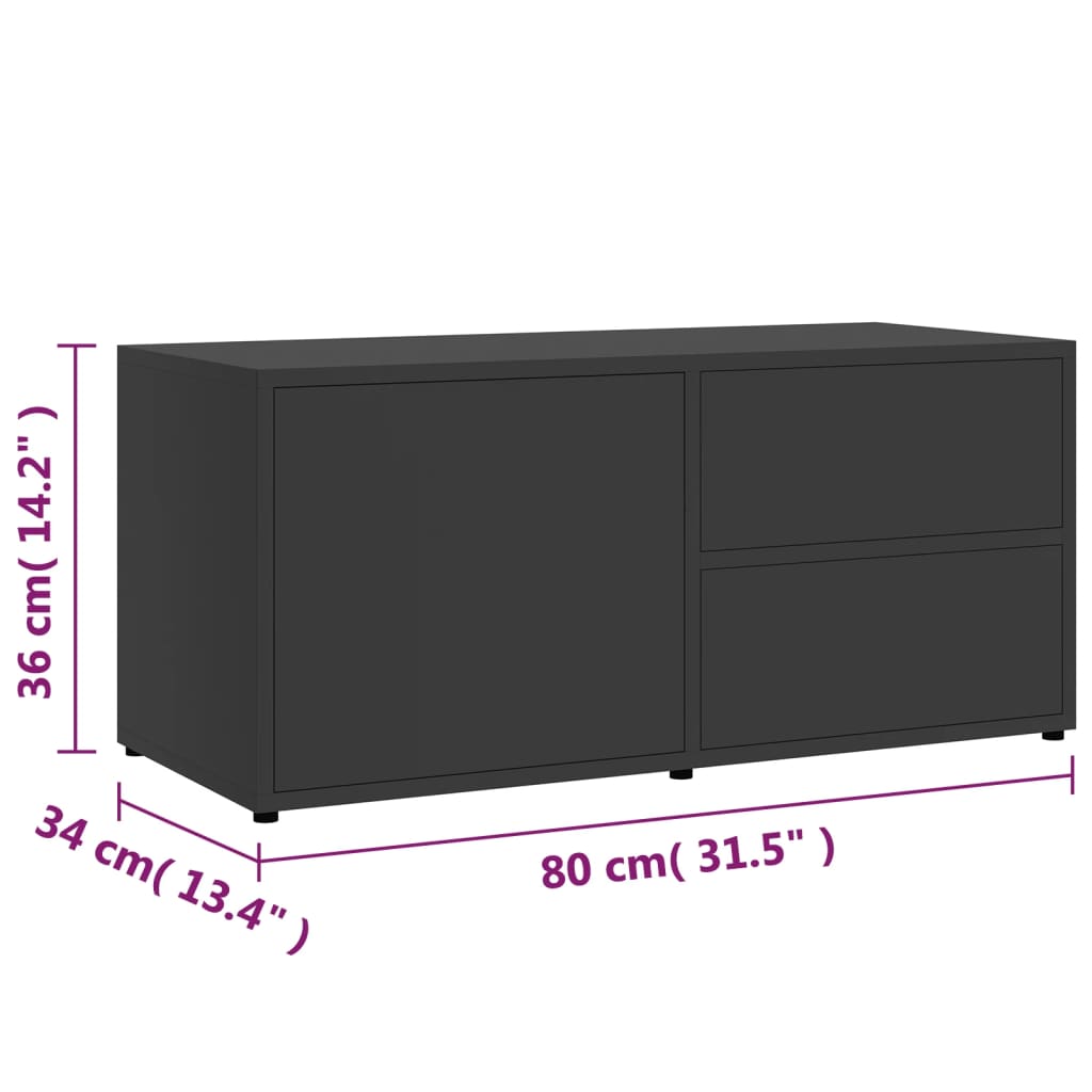 vidaXL TV Stand Gray 31.5"x13.4"x14.2" Engineered Wood
