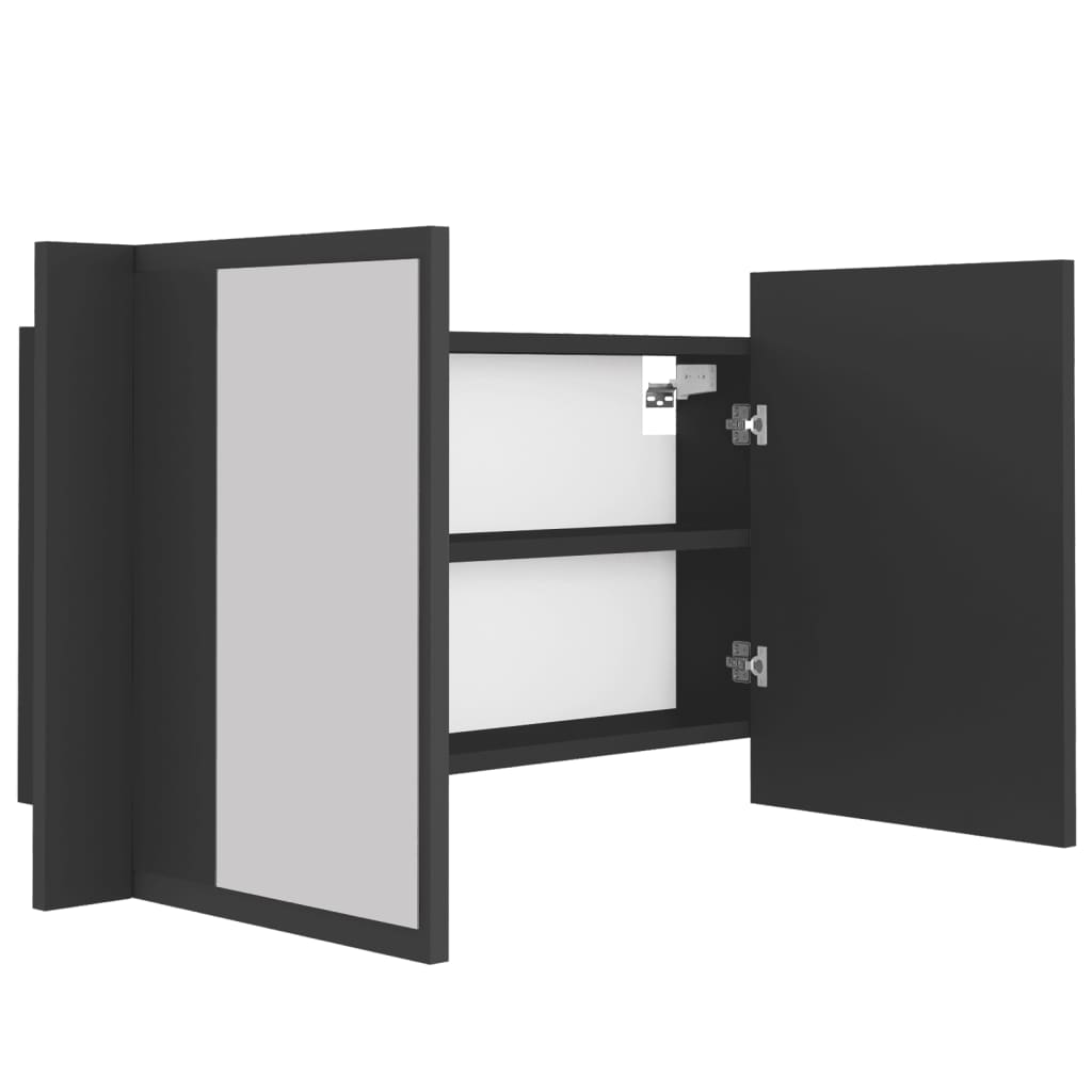 vidaXL LED Bathroom Mirror Cabinet Gray 31.5"x4.7"x17.7" Acrylic
