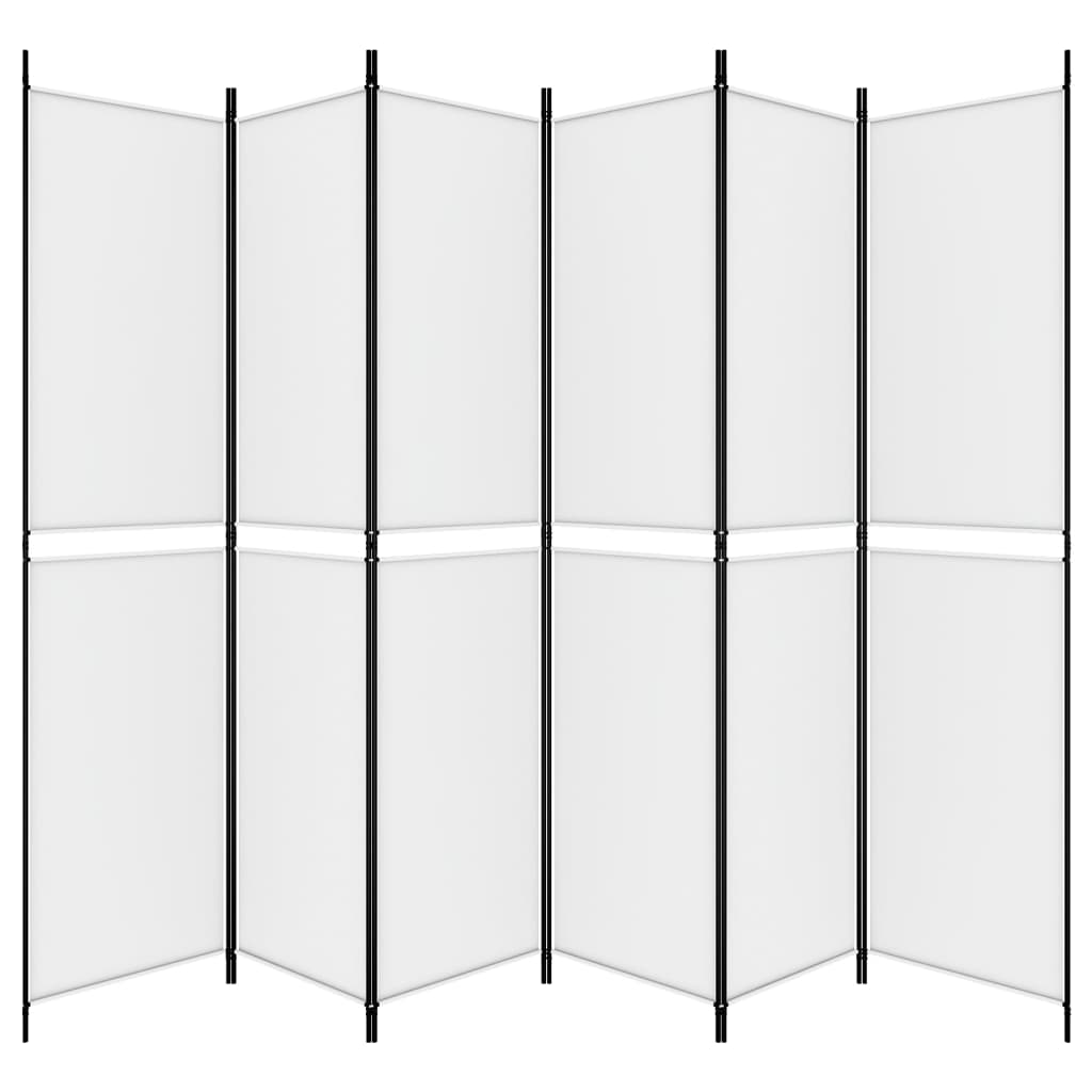 vidaXL 6-Panel Room Divider White 118.1"x86.6" Fabric