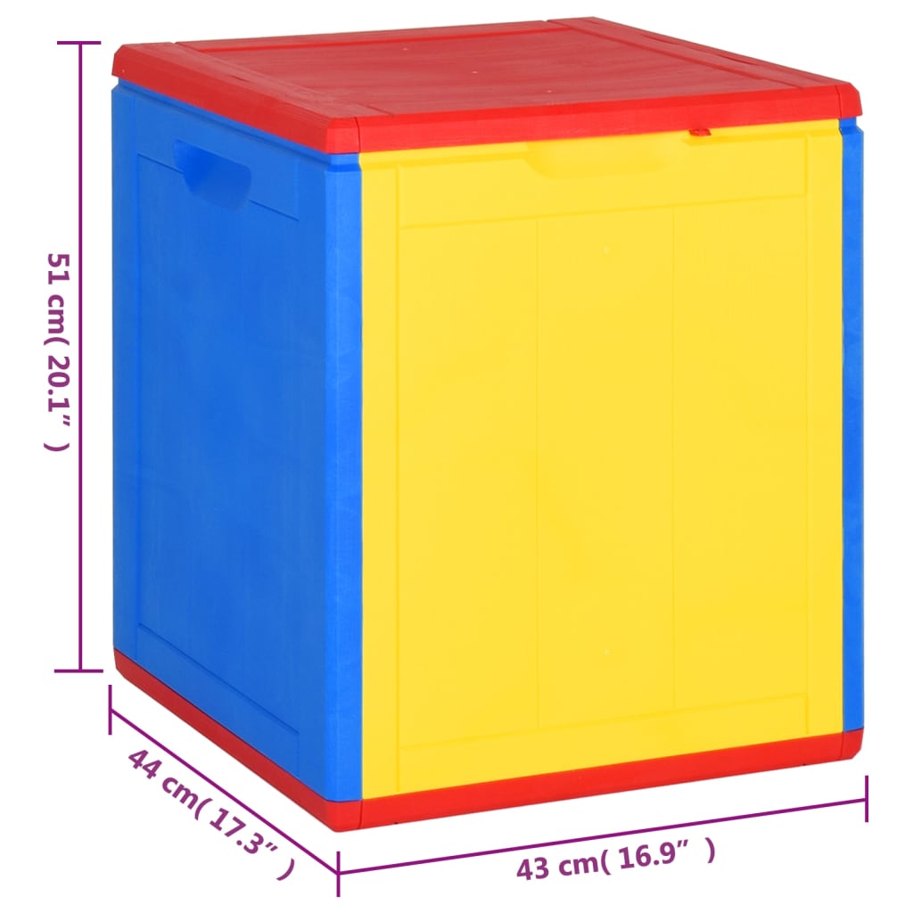 vidaXL Patio Storage Box Colorful PP Rattan 23.8 gal