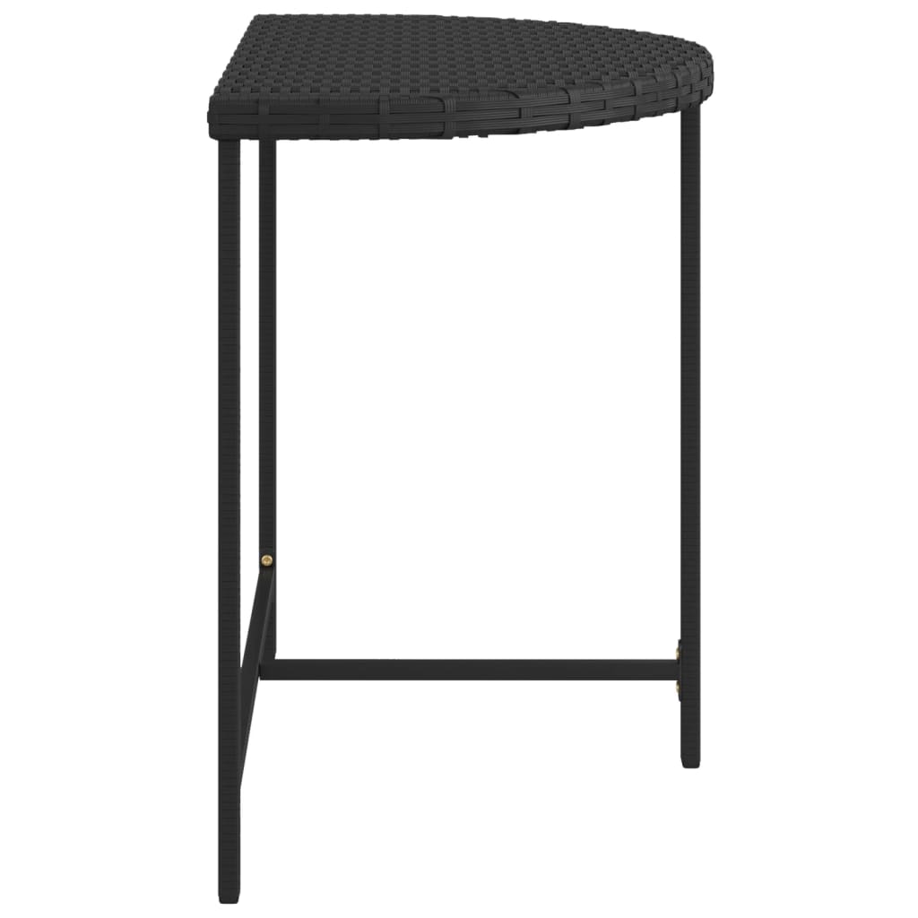 vidaXL Patio Table Black 31.5"x19.7"x29.5" Poly Rattan