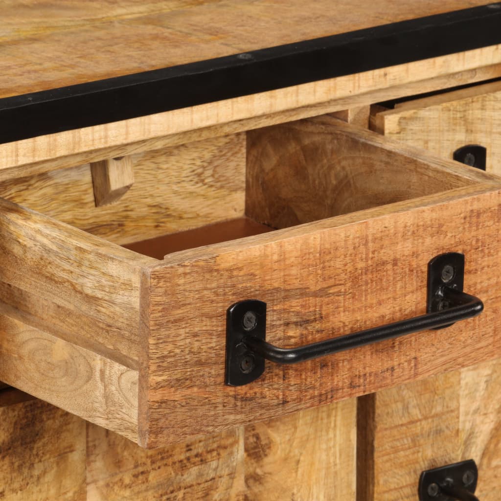 vidaXL Sideboard 25.6"x11.8"x27.6" Solid Mango Wood