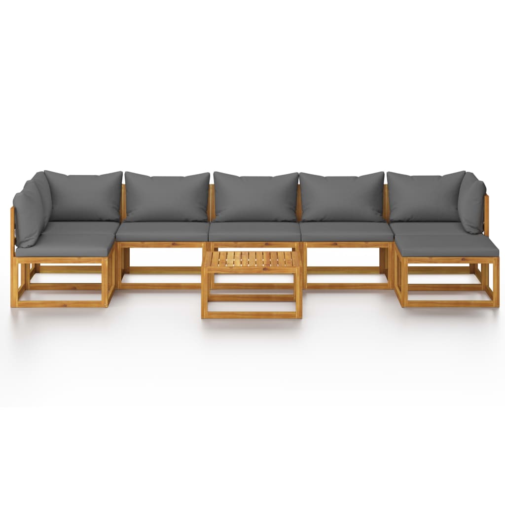 vidaXL 8 Piece Patio Lounge Set with Cushion Solid Acacia Wood