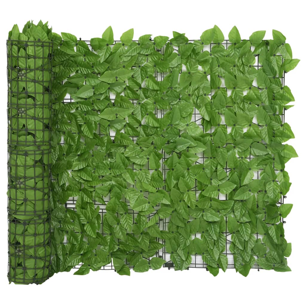 vidaXL Balcony Screen with Green Leaves 196.9"x39.4"
