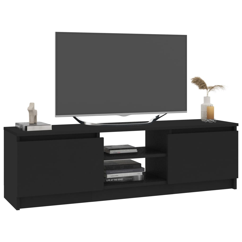 vidaXL TV Stand Black 47.2"x11.8"x14" Engineered Wood