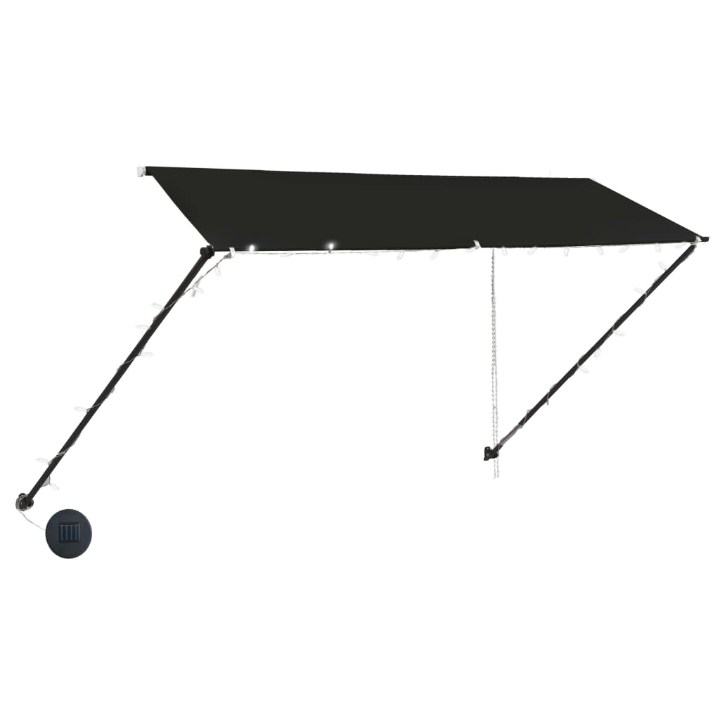 vidaXL Retractable Awning with LED 118.1"x59.1" Anthracite