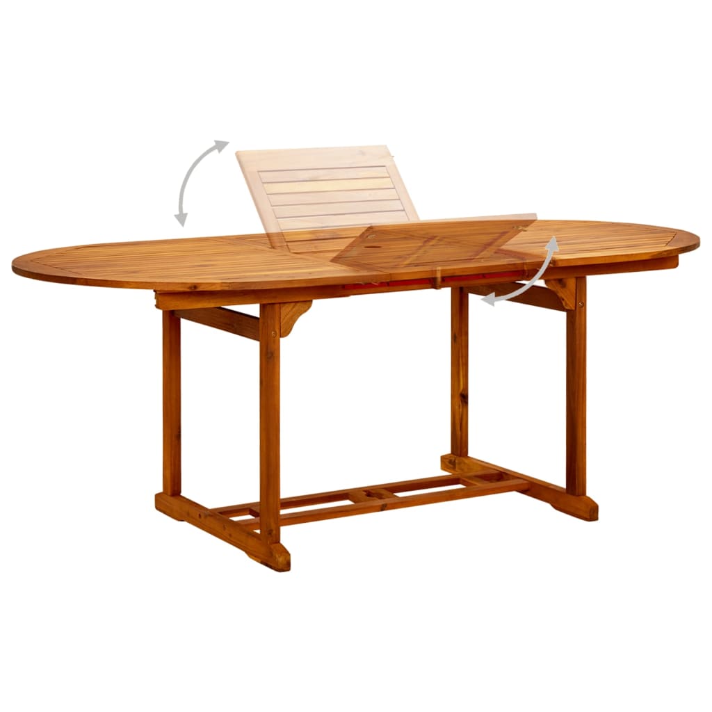 vidaXL Patio Table 78.7"x39.4"x29.5" Solid Acacia Wood