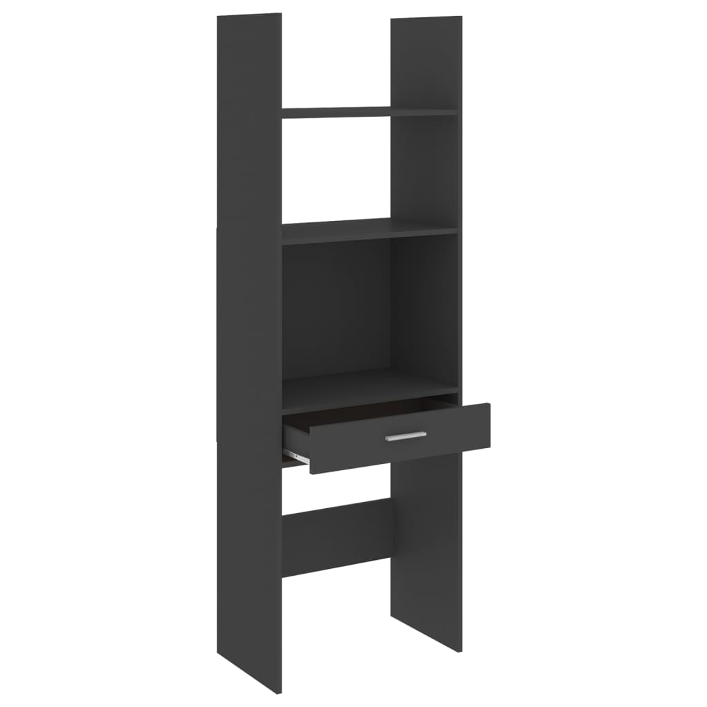 vidaXL Book Cabinet Gray 23.6"x13.8"x70.9" Engineered Wood