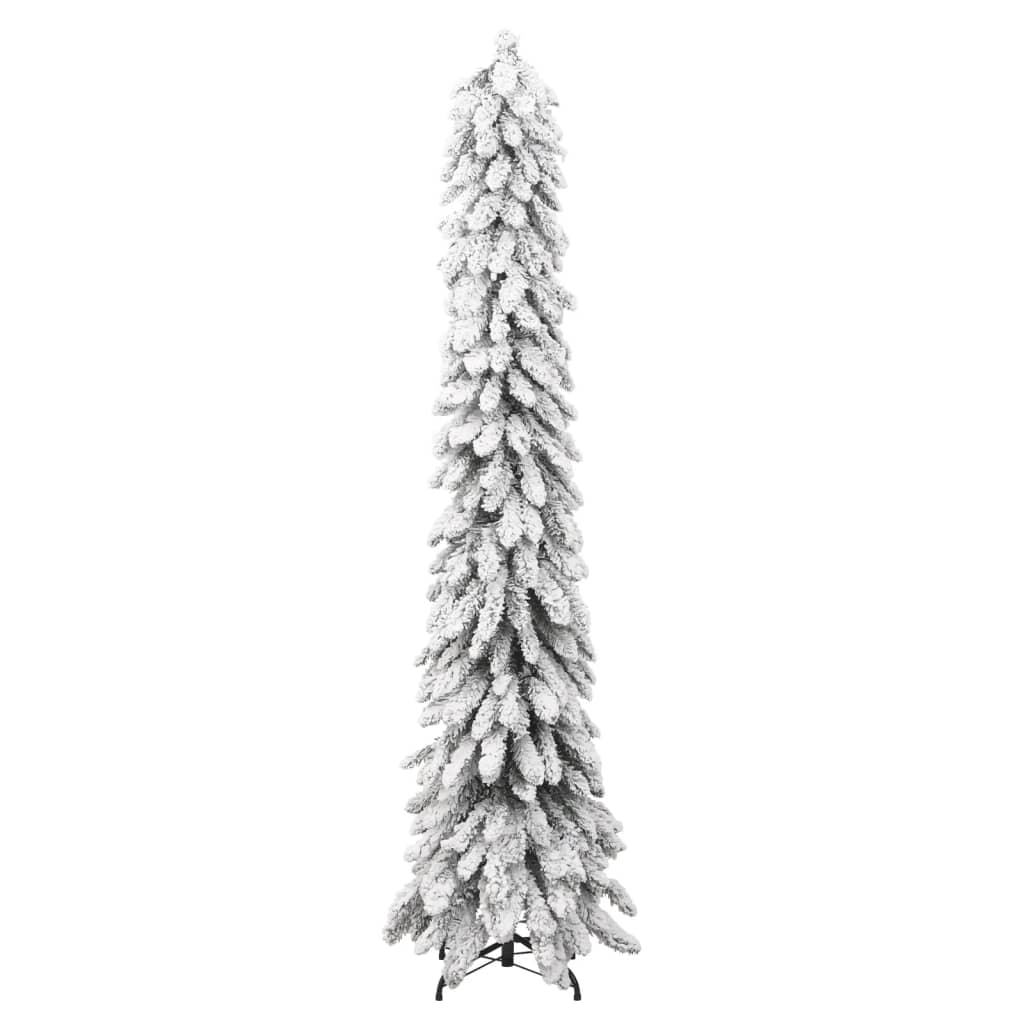 vidaXL Artificial Pre-lit Christmas Tree with 130 LEDs and Flocked Snow 82.7"