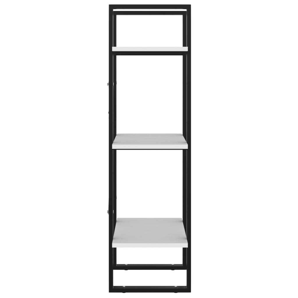 vidaXL 3-Tier Book Cabinet White 15.7"x11.8"x41.3" Engineered Wood
