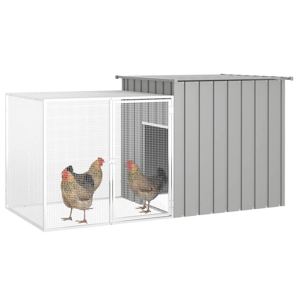 vidaXL Chicken Cage Gray 78.7"x35.8"x39.4" Galvanized Steel