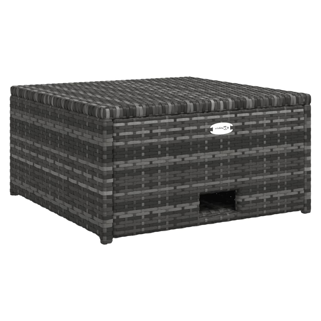 vidaXL 4 Piece Patio Lounge Set with Cushions Poly Rattan Gray
