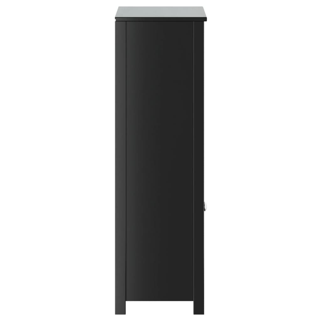 vidaXL Bathroom Cabinet BERG Black 27.4"x13.4"x43.3" Solid Wood Pine