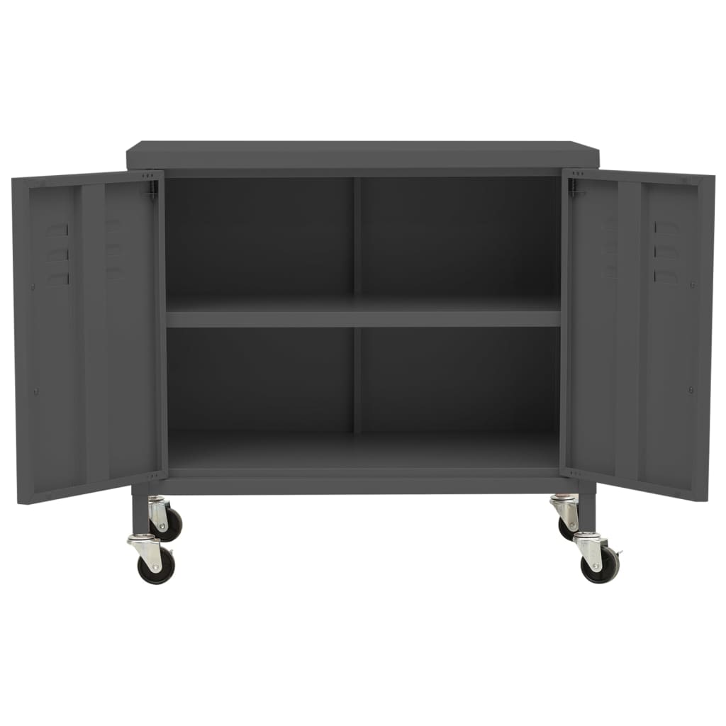 vidaXL Storage Cabinet Anthracite 23.6"x13.8"x22" Steel