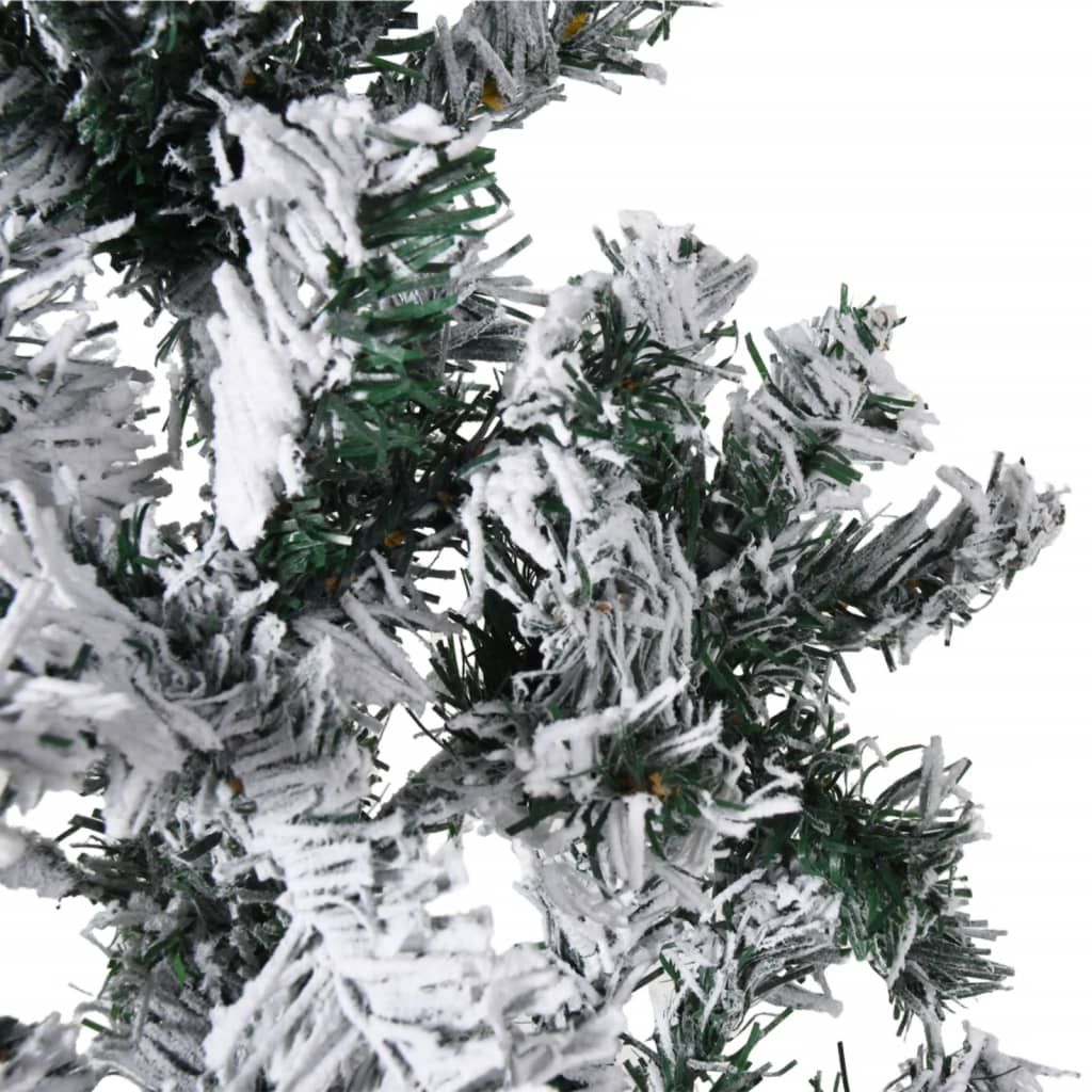 vidaXL Slim Artificial Half Christmas Tree with Flocked Snow 6 ft