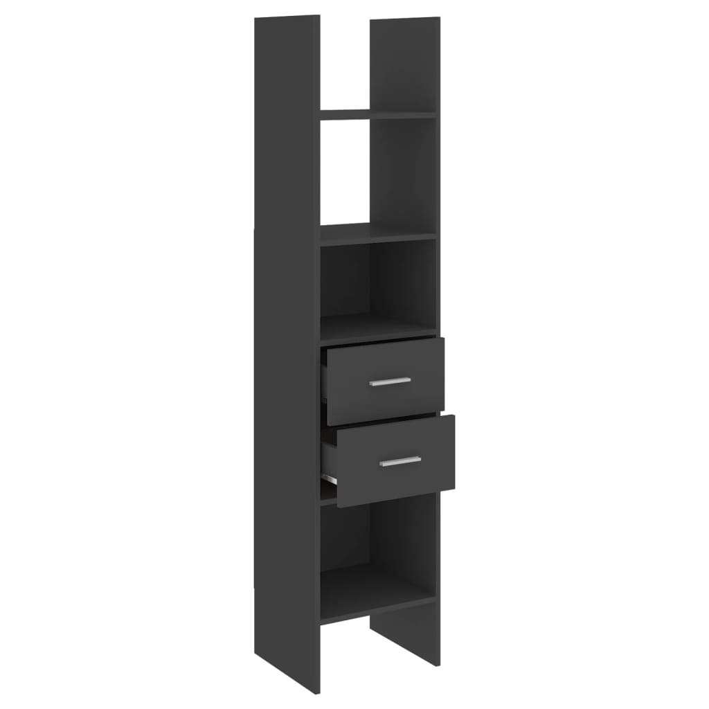 vidaXL Book Cabinet Gray 15.7"x13.8"x70.9" Engineered Wood