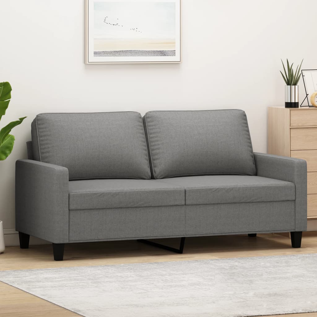 vidaXL 2-Seater Sofa Dark Gray 55.1" Fabric