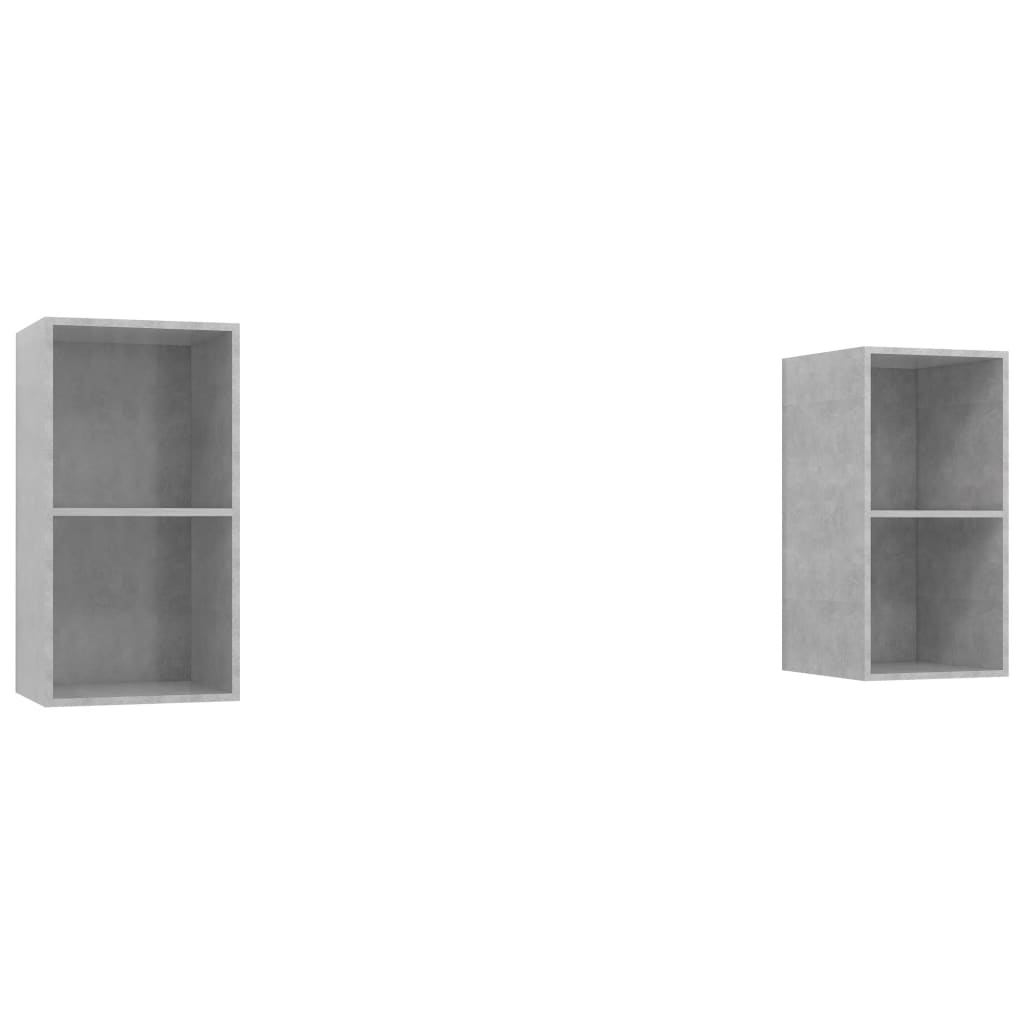 vidaXL Wall-mounted TV Cabinets 2 pcs Concrete Gray Engineered Wood