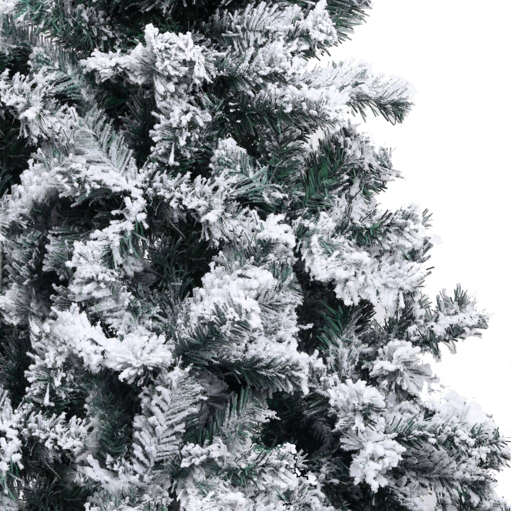 vidaXL Artificial Christmas Tree with Flocked Snow Green 8 ft PVC