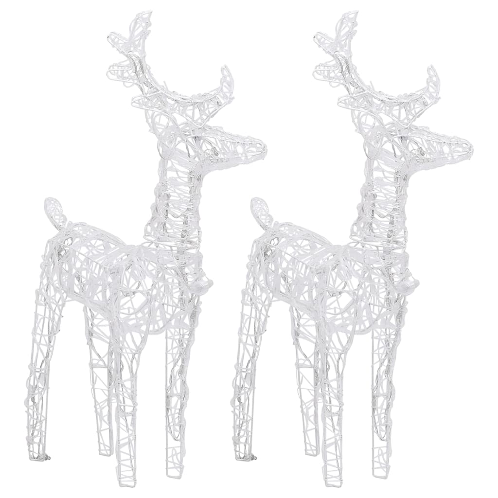 vidaXL Christmas Reindeers 2 pcs Warm White 80 LEDs Acrylic