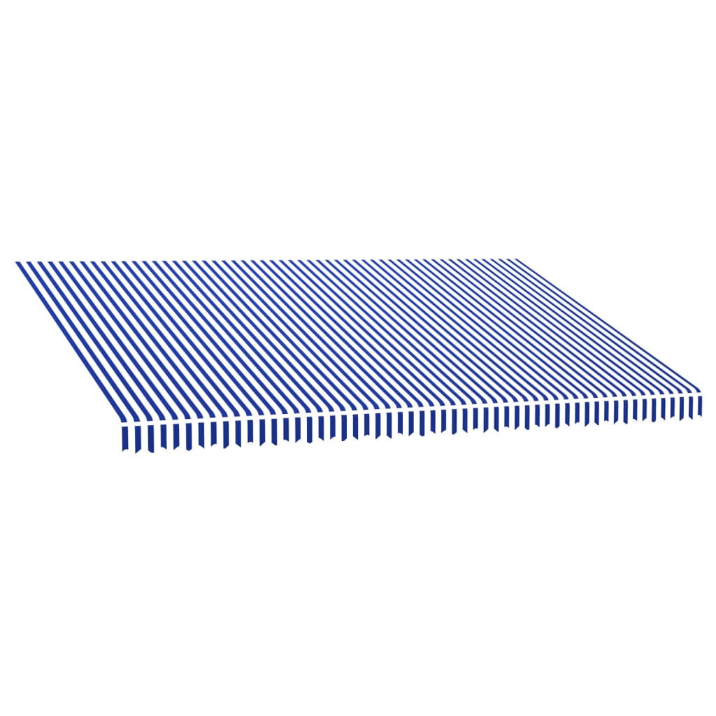 vidaXL Awning Top Sunshade Canvas Blue & White 196.9"x300"