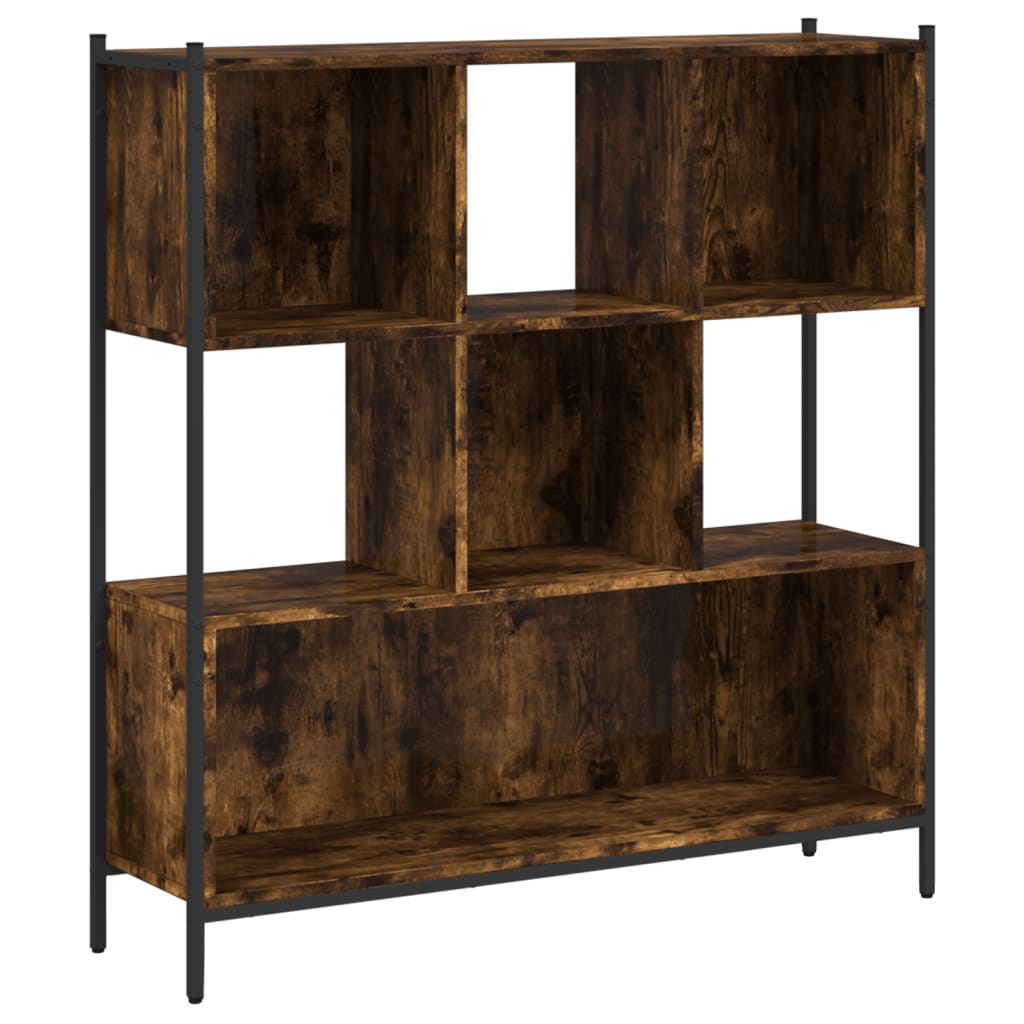 vidaXL Bookcase Smoked Oak 40.2"x11"x67.7" Engineered Wood