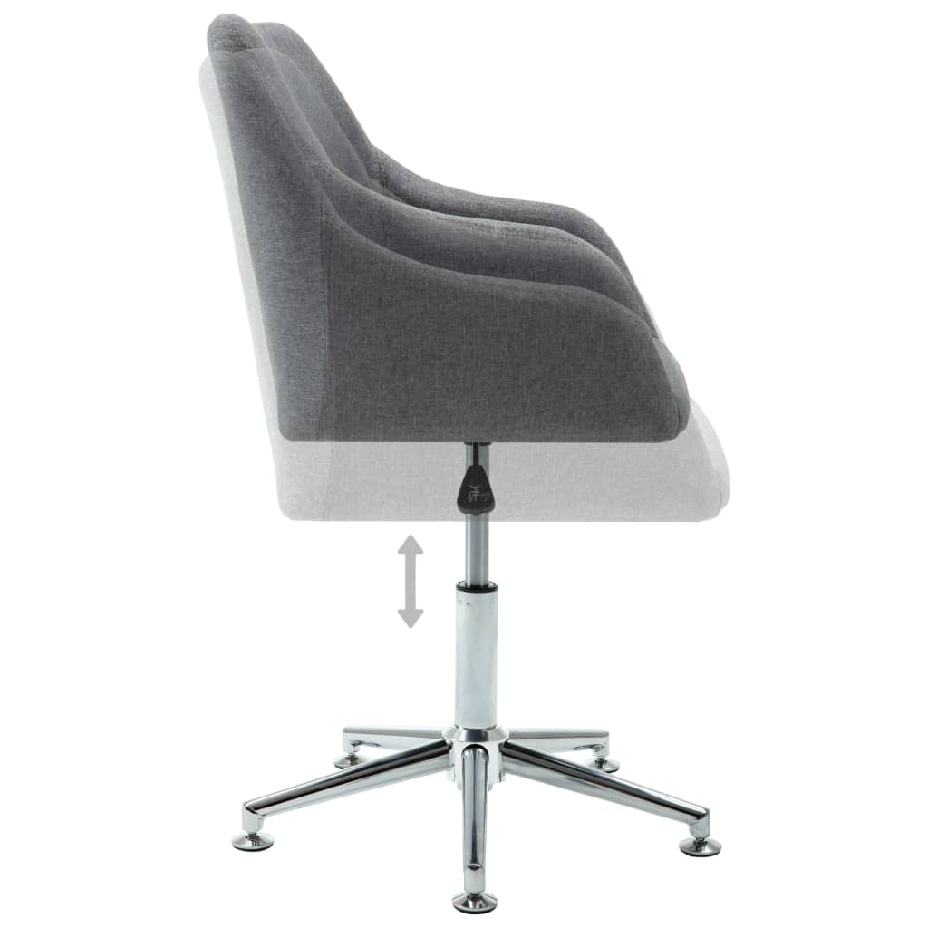 vidaXL Swivel Dining Chairs 2 pcs Light Gray Fabric