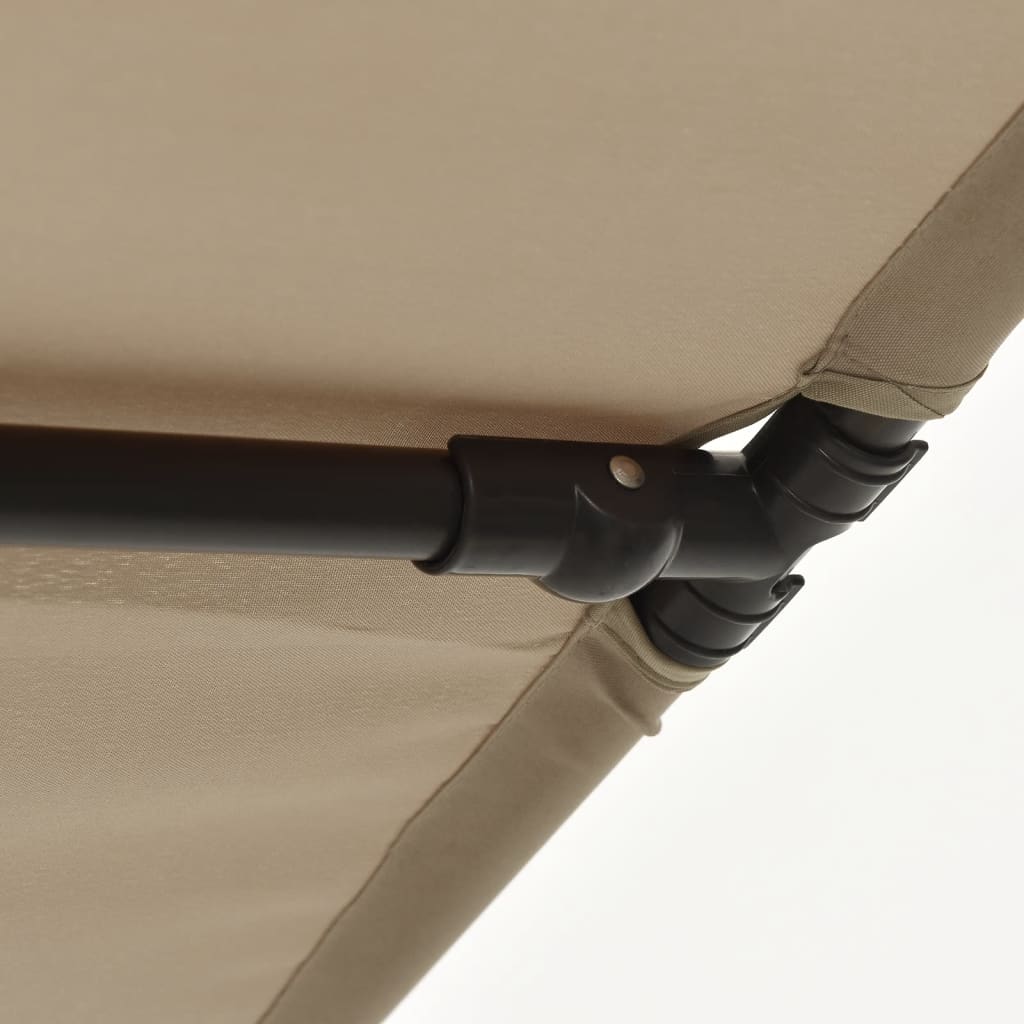 vidaXL Outdoor Parasol with Aluminum Pole 6.6'x4.9' Taupe
