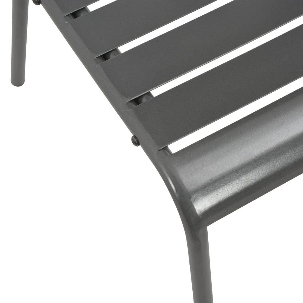 vidaXL Patio Chairs 4 pcs Slatted Design Steel Dark Gray