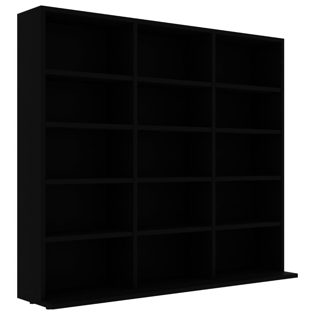 vidaXL CD Cabinet Black 40.2"x9.1"x35.2" Engineered Wood