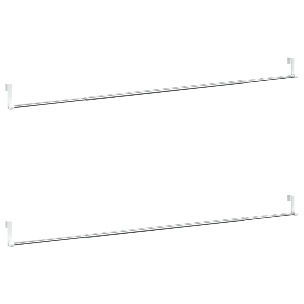 vidaXL Curtain Rails 2 Pcs White and Silver 35.4"-53.1" Aluminum