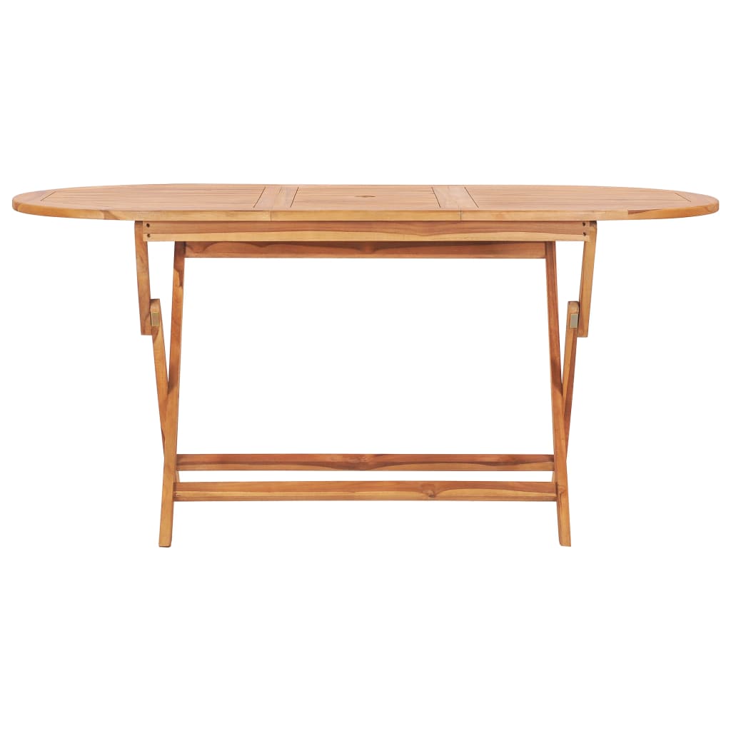 vidaXL Folding Patio Table 62.9"x31.4"x29.5" Solid Teak Wood