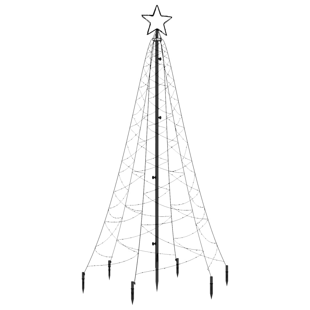 vidaXL Christmas Tree with Spike Colorful 200 LEDs 6 ft