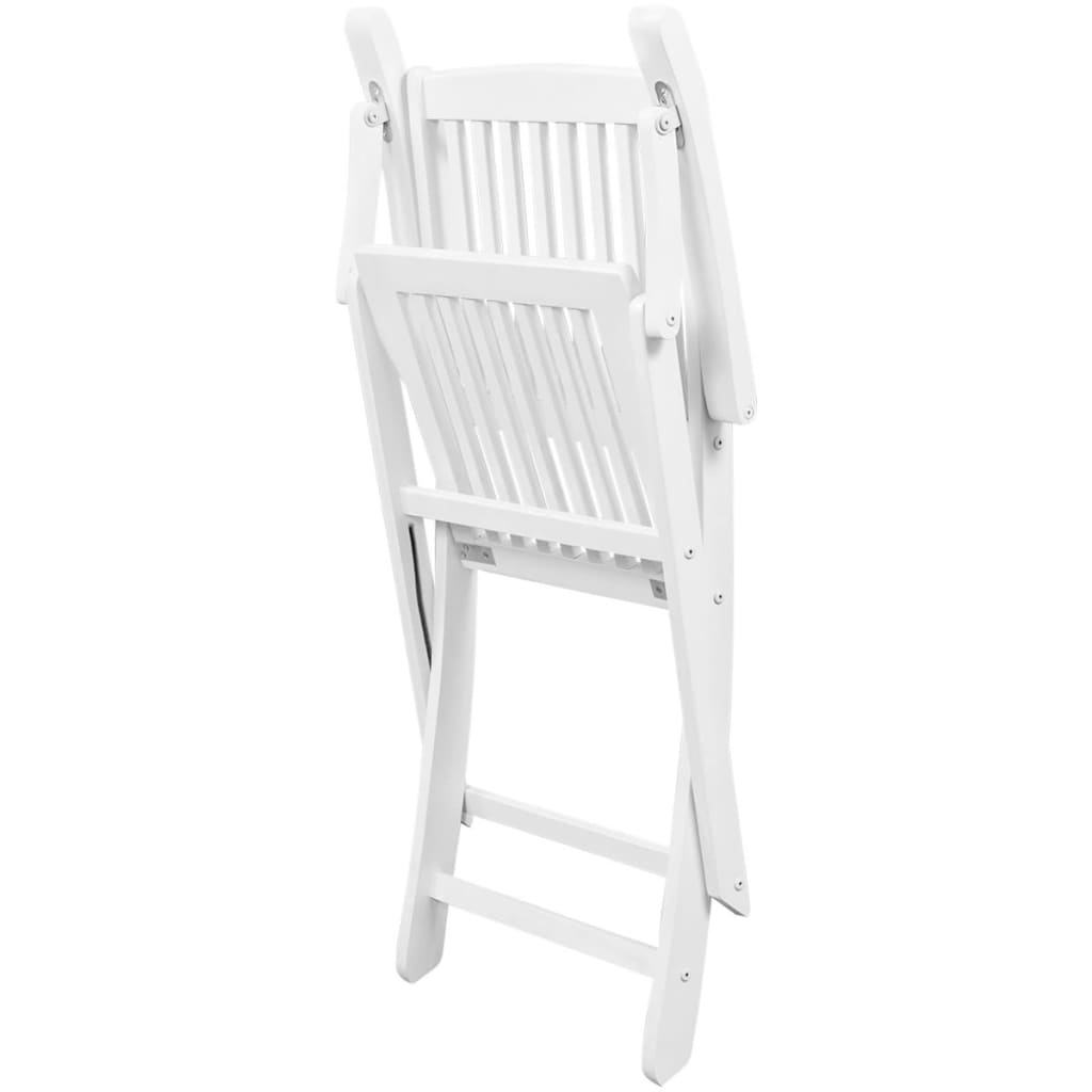 vidaXL Folding Patio Chairs 2 pcs Solid Acacia Wood White