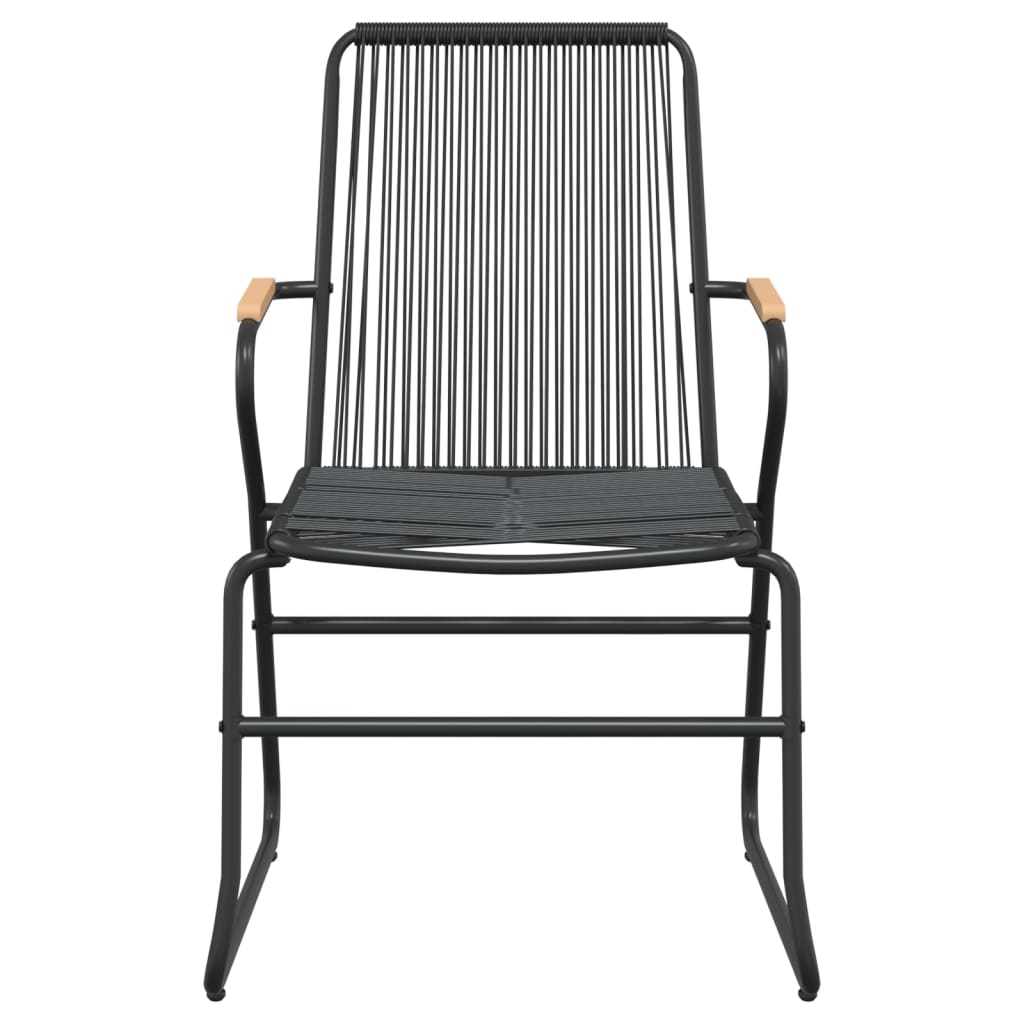vidaXL Patio Chairs 4 pcs Black 22.8"x23.2"x33.7" PVC Rattan