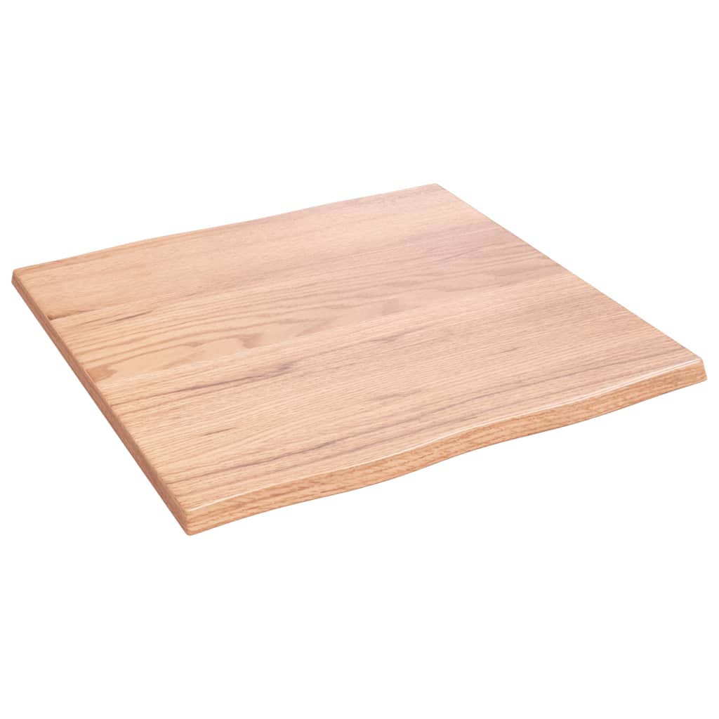 vidaXL Table Top Light Brown 23.6"x23.6"x0.8" Treated Solid Wood Oak Live Edge