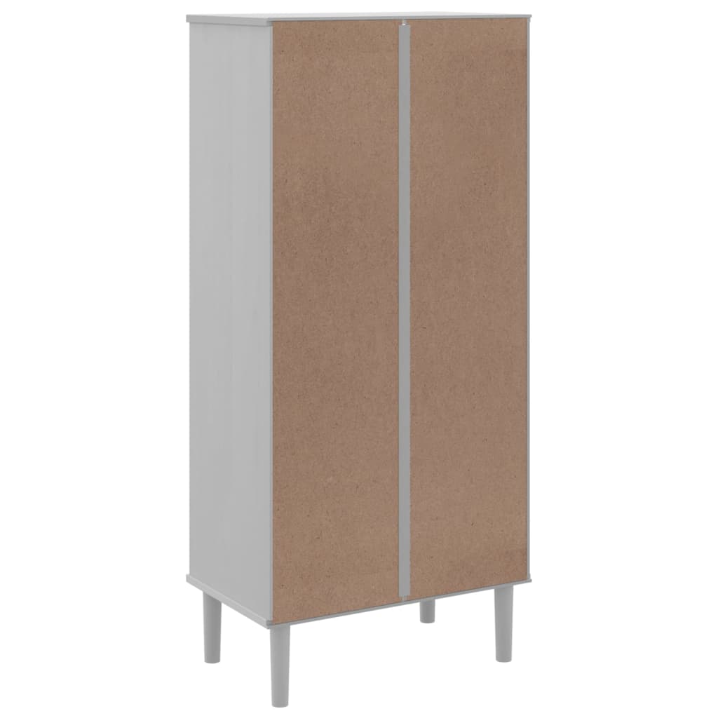 vidaXL Bookcase SENJA Rattan Look White 23.6"x13.8"x51.2" Solid Wood Pine