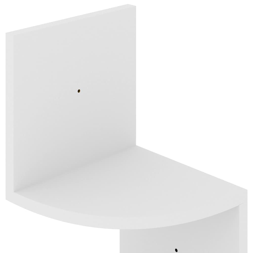 vidaXL Wall Corner Shelf White 7.5"x7.5"x48.4" Engineered Wood