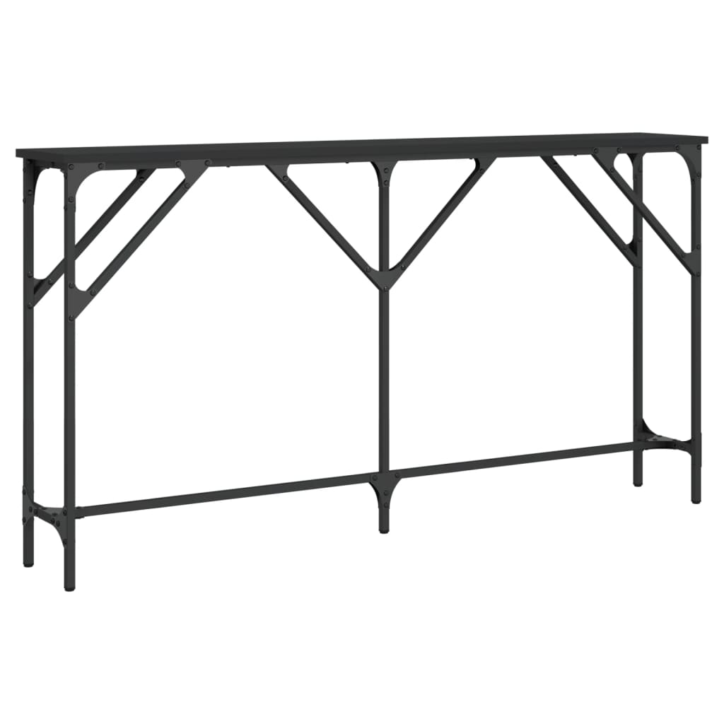 vidaXL Console Table Black 55.1"x9.1"x29.5" Engineered Wood