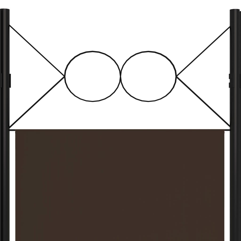 vidaXL 6-Panel Room Divider Brown 94.5"x70.9"