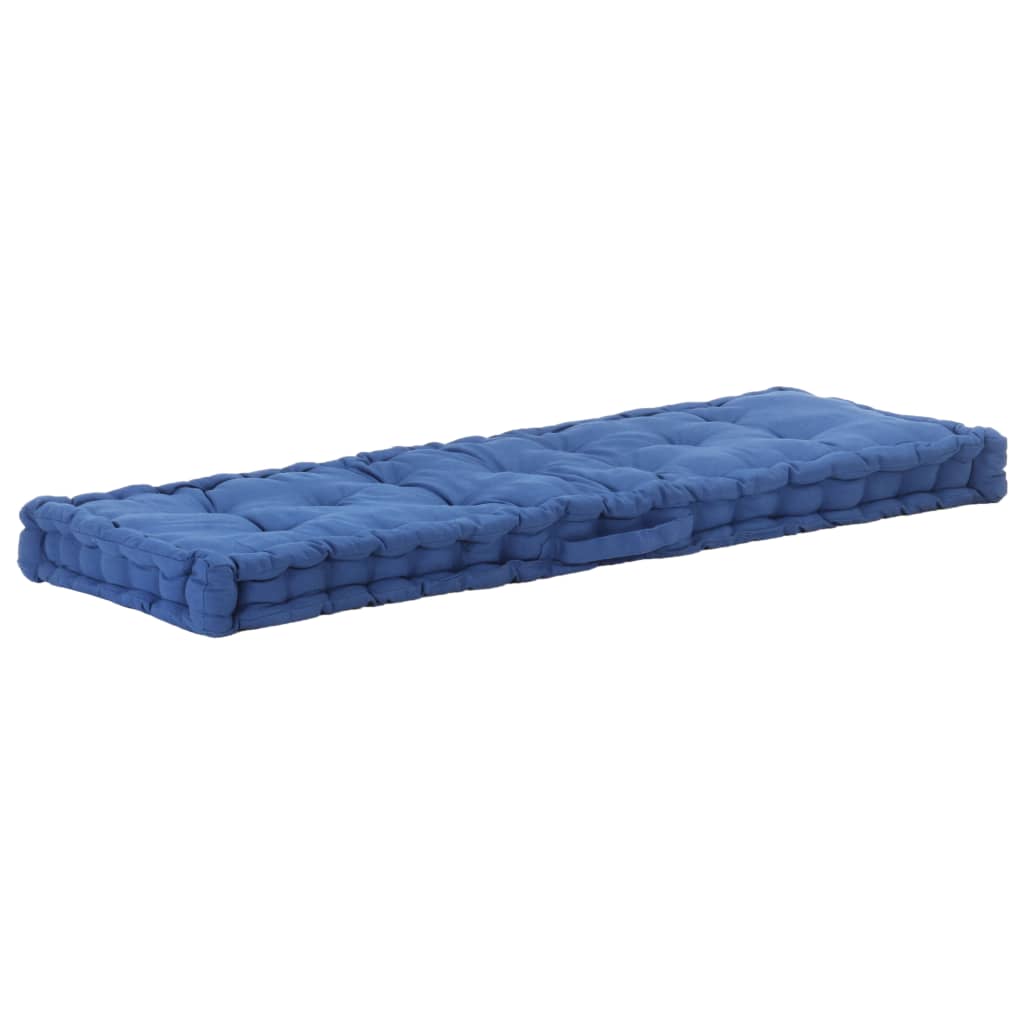 vidaXL Pallet Floor Cushion Cotton 47.2"x15.7"x2.8" Light Blue