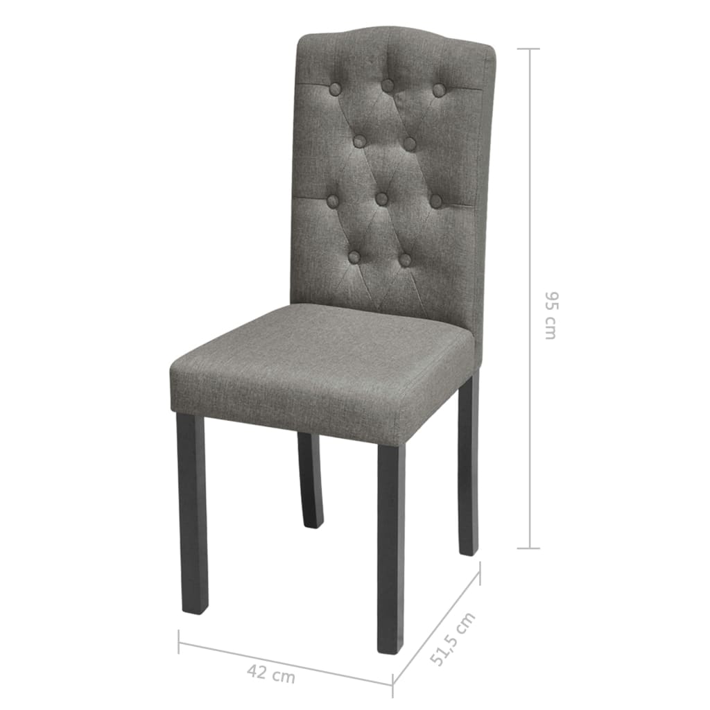 vidaXL Dining Chairs 4 pcs Gray Fabric