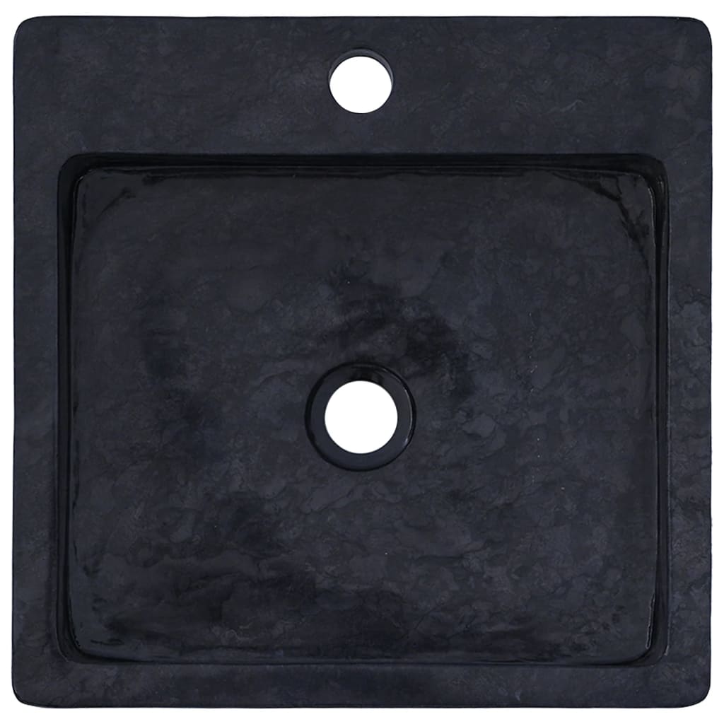 vidaXL Sink Black 15.7"x15.7"x4.7" Marble