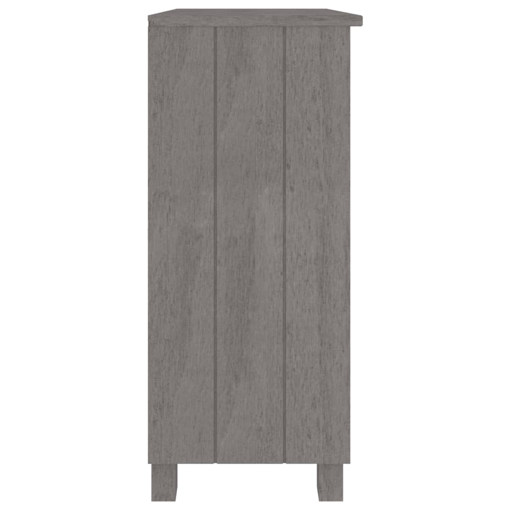 vidaXL Sideboard HAMAR Light Gray 33.5"x13.8"x31.5" Solid Wood Pine