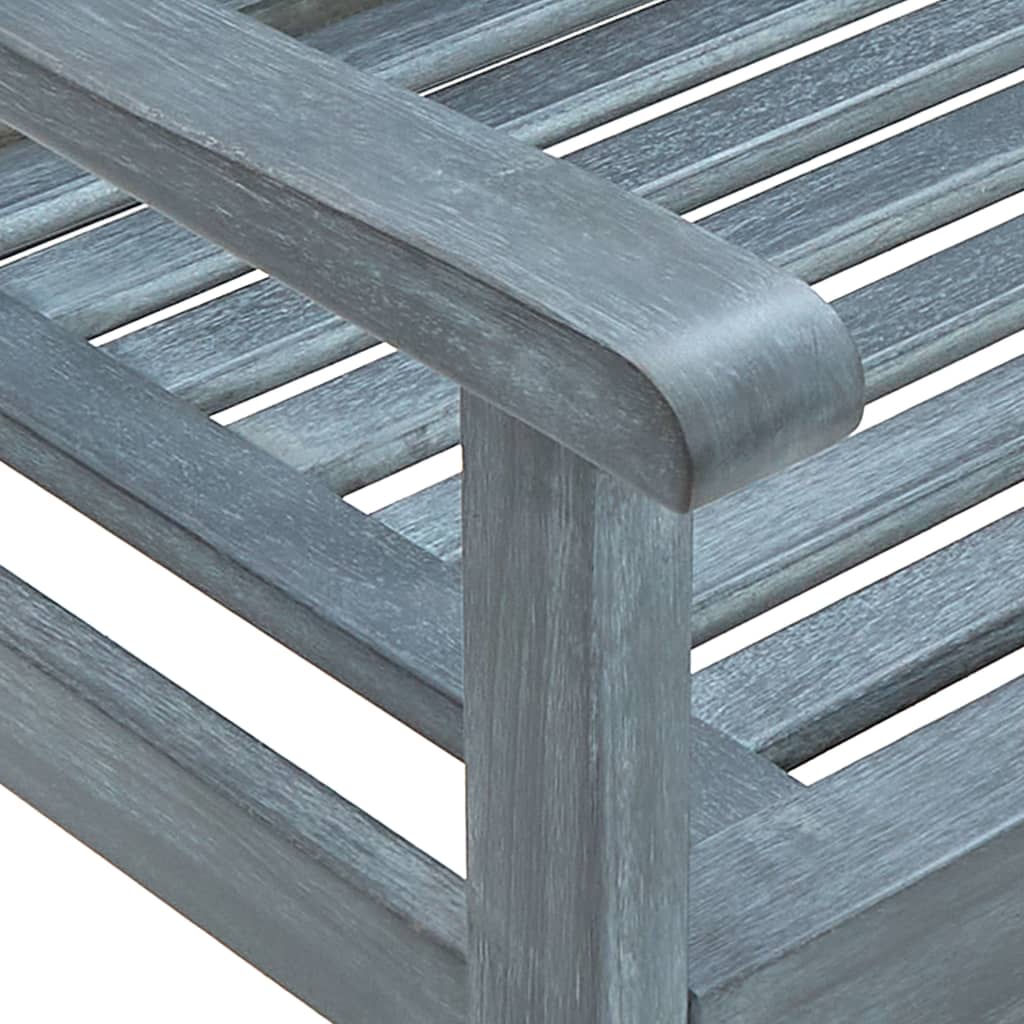 vidaXL 2-Seater Patio Bench 47.2" Gray Solid Eucalyptus Wood