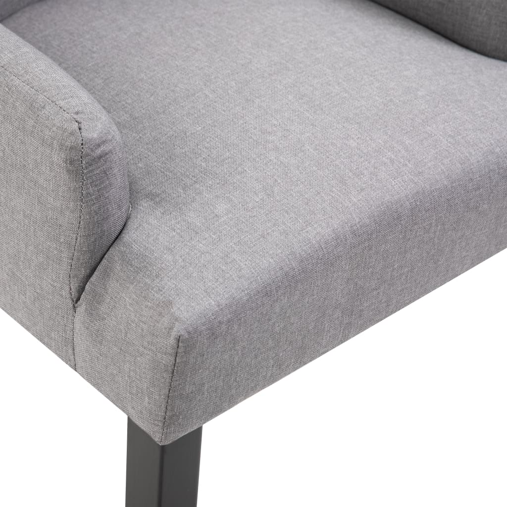 vidaXL Dining Chair with Armrests Light Gray Fabric