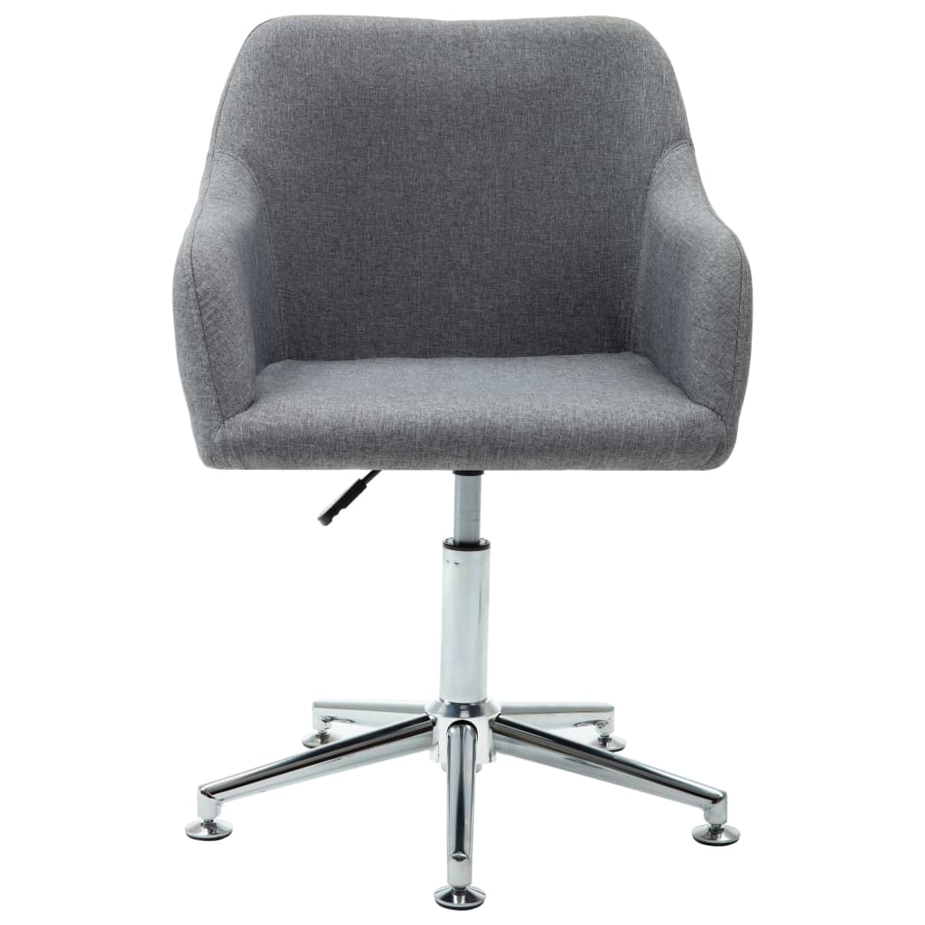 vidaXL Swivel Dining Chair Light Gray Fabric