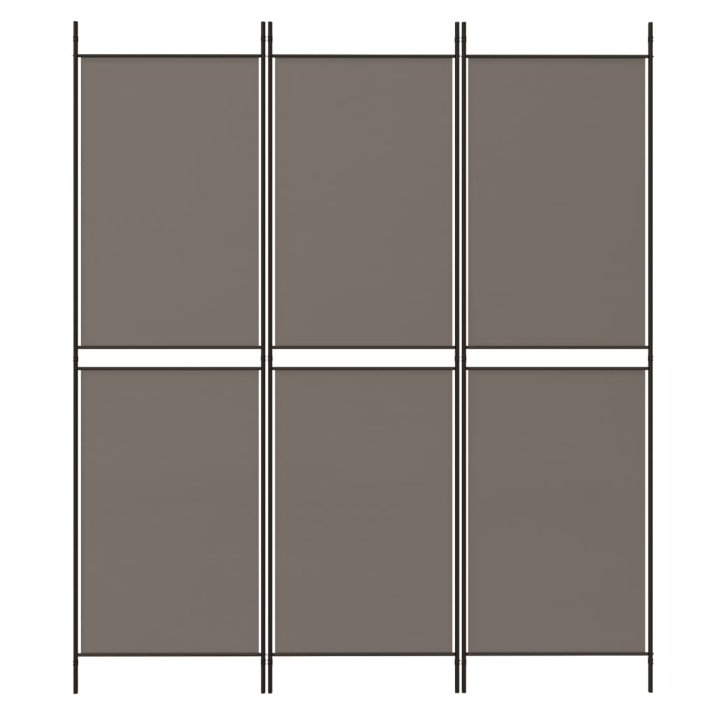 vidaXL 3-Panel Room Divider Anthracite 59.1"x70.9" Fabric