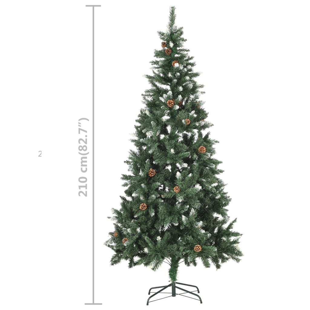 vidaXL Artificial Christmas Tree with LEDs&Ball Set 82.7"