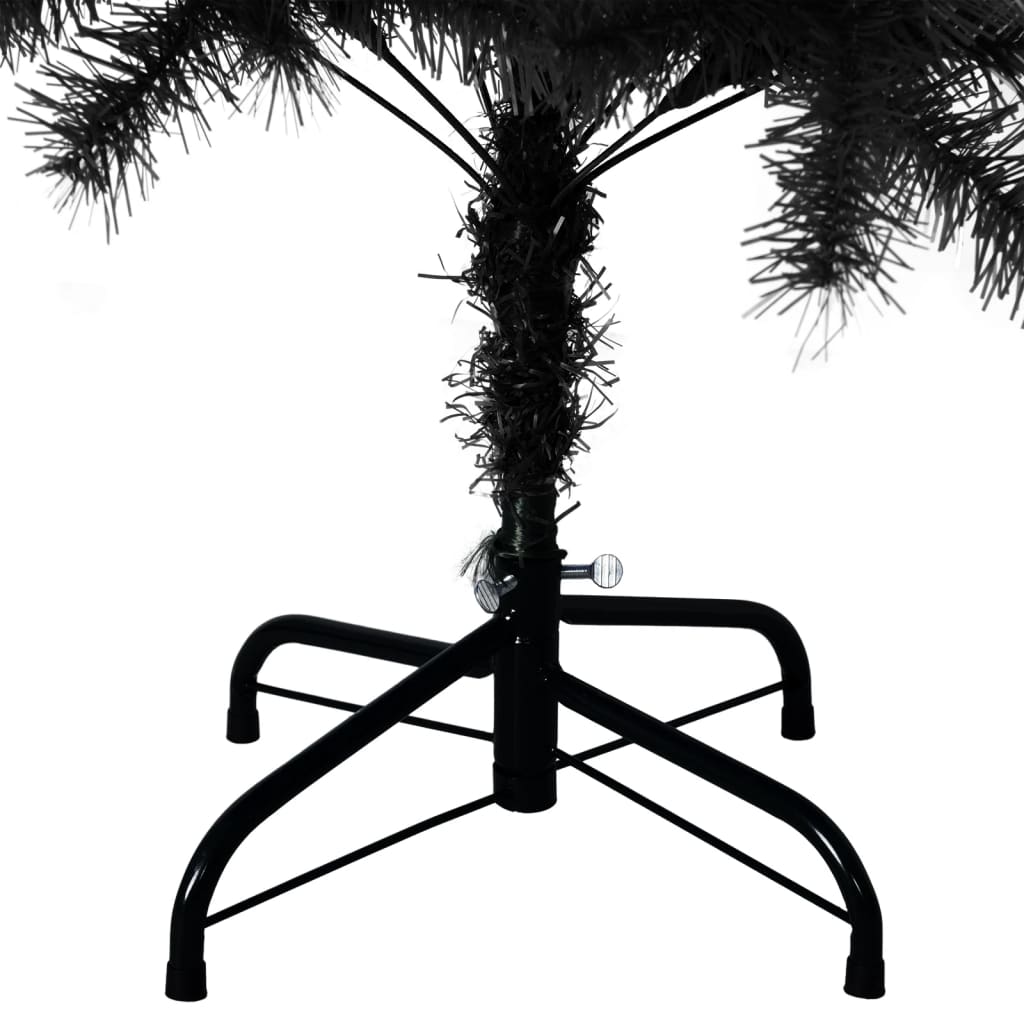 vidaXL Artificial Christmas Tree with Stand Black 4 ft PVC